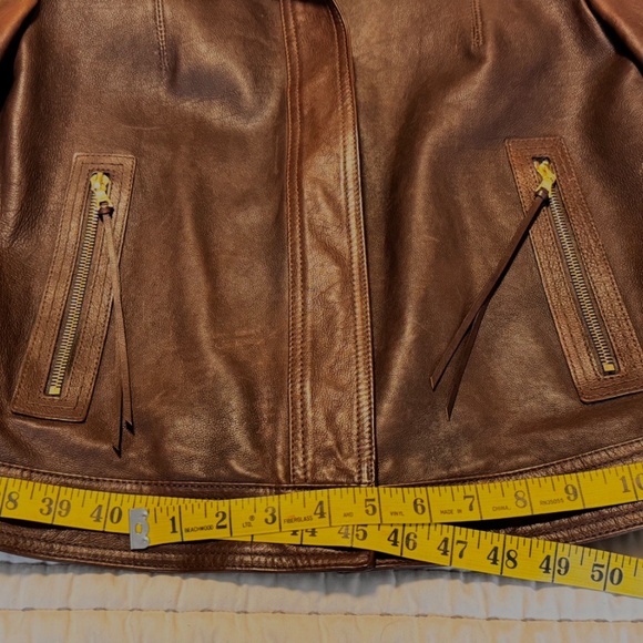 Coach Women’s Size 10 Brown Leather Moto Jacket - Picture 6 of 9